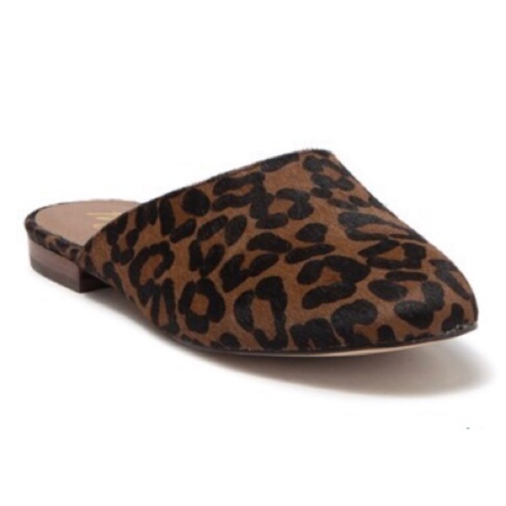 Matisse Brown Leopard Print Genuine Calf Hair Mule